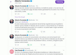 AF declaró a la telefonía celular y fija, a los servicios de internet y a la TV paga como servicios públicos esenciales.