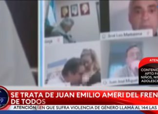 Escándalo en el Congreso: en plena sesión virtual, un diputado besaba y toqueteaba los pechos a una mujer.