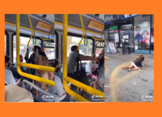 La tiraron del colectivo por no usar tapabocas.