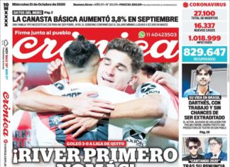 Tapas de los diarios de hoy: miércoles 21 de octubre de 2020.