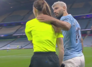 El Kun tocó a la linewoman y en las redes lo destrozaron.