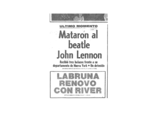Los diarios del día de la muerte de Lennon.